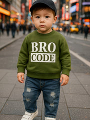 2-Piece Boys' Long-Sleeve Letter Sweatshirt & Ripped Jeans Set - Casual Fall/Winter Outdoor Outfit for Baby Boys 0-3 Years (0-36 Months)