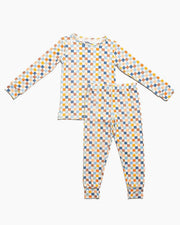 Multi Checkered Bamboo Pajamas for Kids – Two Piece Set