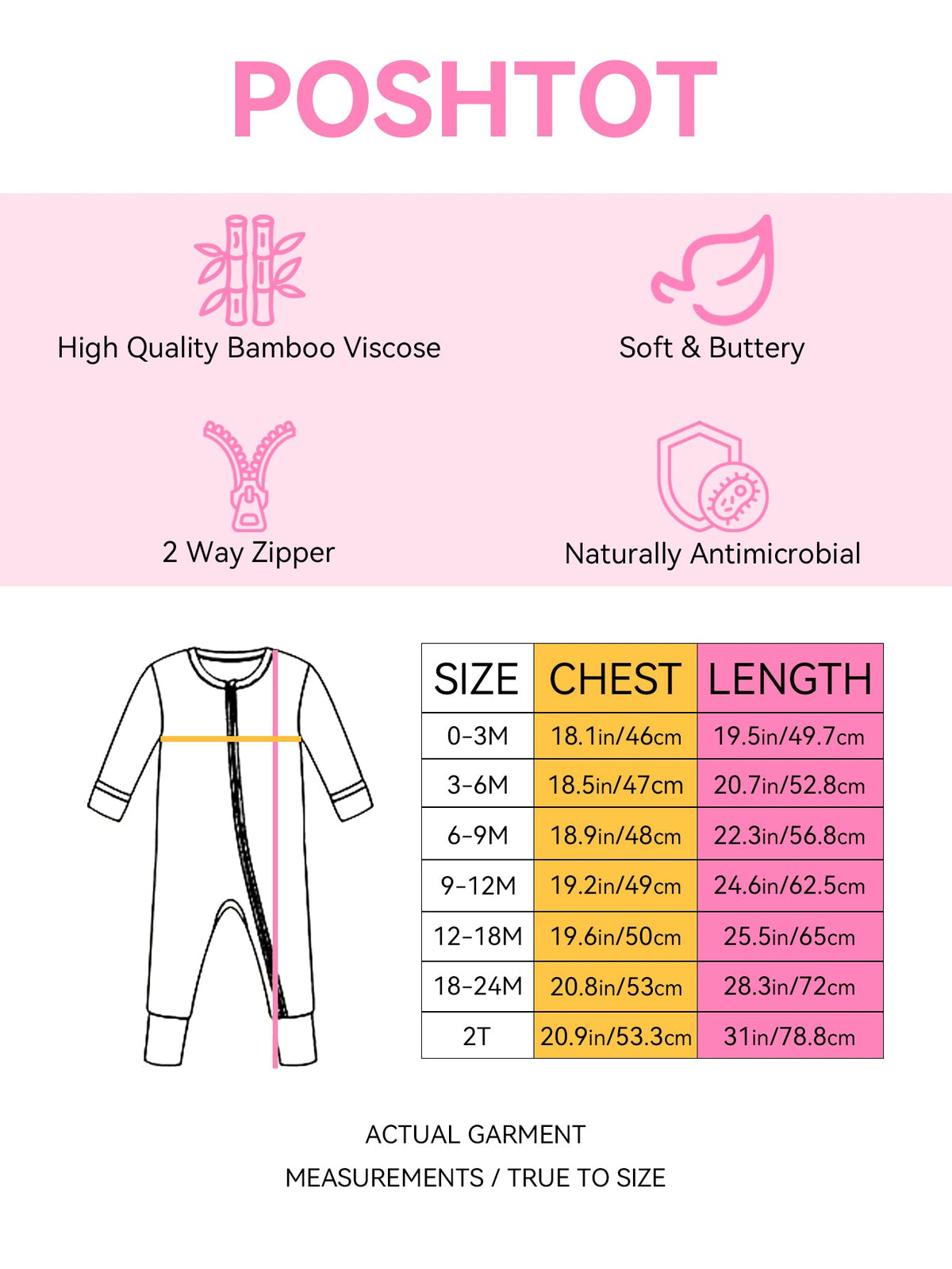PoshTOT Sanrio Cinnamoroll Bamboo Baby Convertible Zippy Romper