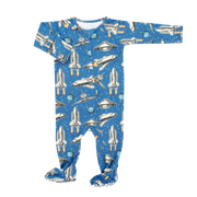 Deep In Orbit Zipper Footie
