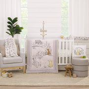 Disney Classic Pooh Naturally Friends Ivory and Taupe 100% Cotton Photo Op Fitted Crib Sheet