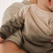 Dip Dye Infant Sweatshirt Set: Soft Mocha