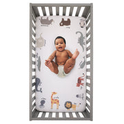 Zoo Animals Multi Character 100% Cotton Photo Op Fitted Crib Sheet