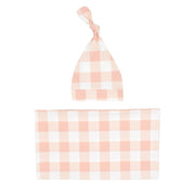Newborn Swaddle Blanket And Knotted Baby Hat 2-Piece Set