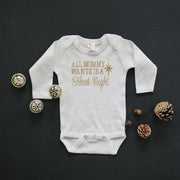 Gold Christmas Baby Tshirt - Newborn Baby Gift - Silent Night Gold Baby Outfit