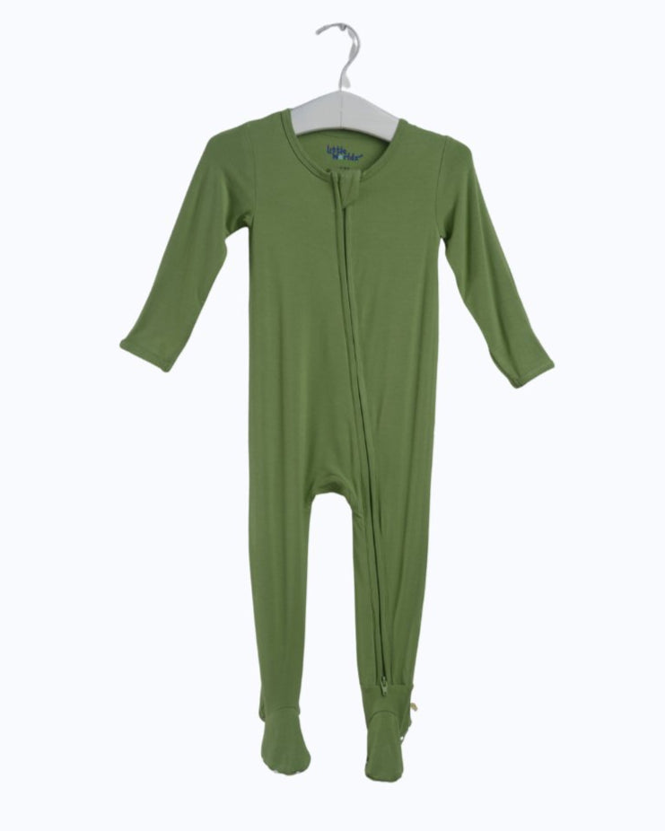 Green Christmas Bamboo Baby Pajamas – Zipper Footie