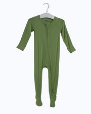 Green Christmas Bamboo Baby Pajamas – Zipper Footie