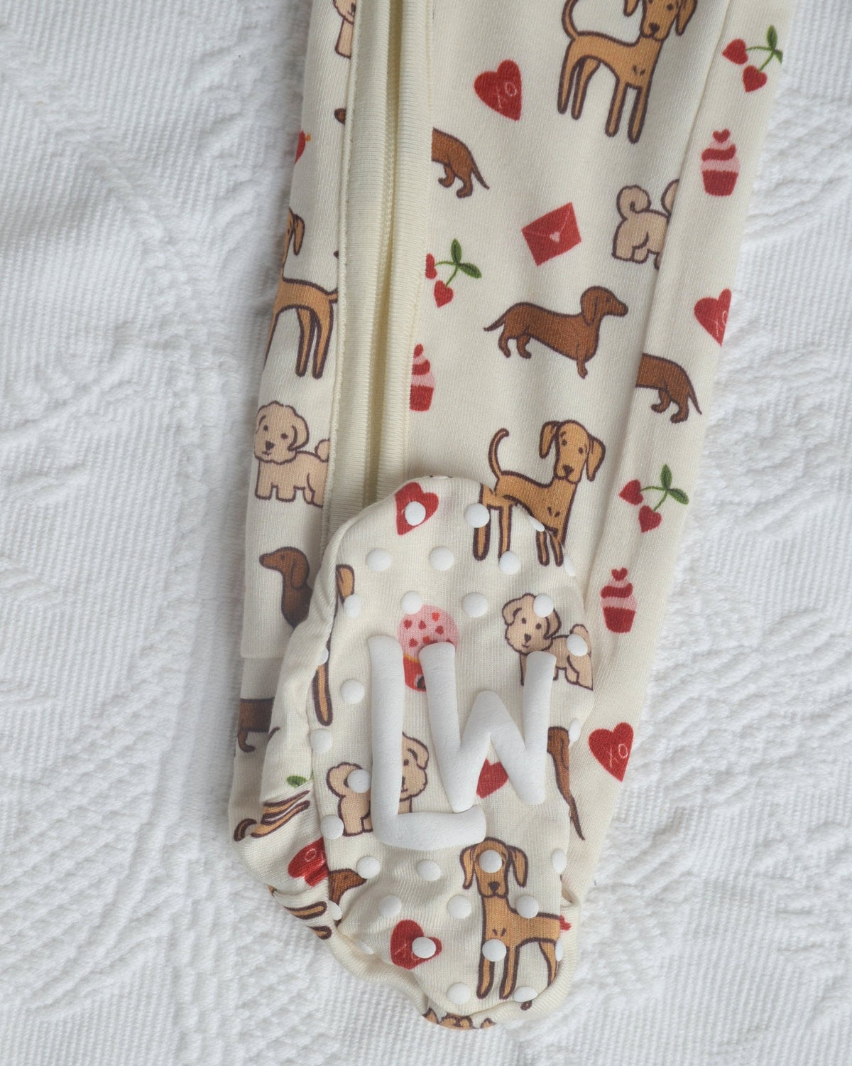 Puppy Bamboo Baby Pajamas – Zipper Footie