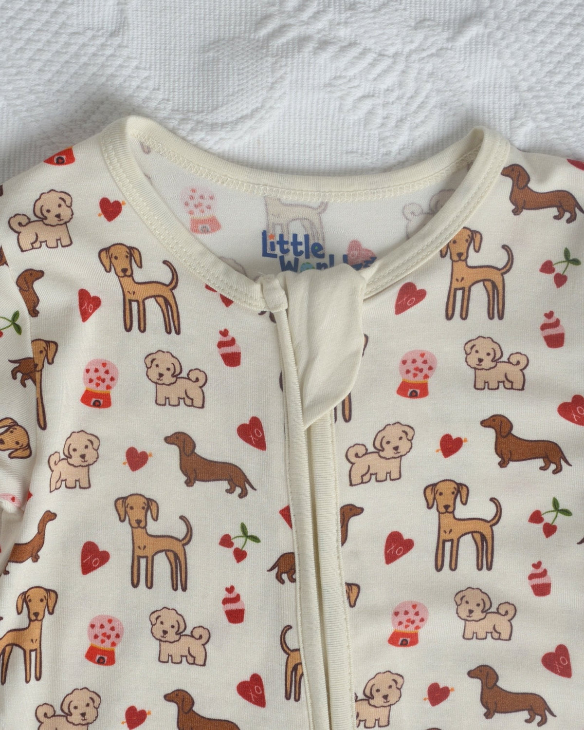 Puppy Bamboo Baby Pajamas – Zipper Footie
