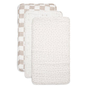 ORGANIC MUSLIN BURP CLOTHS, 3 PACK (IVORY + OATMEAL)