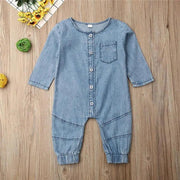 New Infant Kid Baby Girl Boy Clothes Soft Denim Romper Play suit Jumpsuit Outfits 0-24M