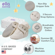 Organic Cotton Baby Booties, Non-Slip Sole, Cotton Newborn Booties Home Nursery Shoes, Colorful Dots