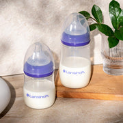 Lansinoh NaturalWave Baby Bottle Set (2 x 240ml): Anti-Colic, BPA-Free, Eases Transition from Breast to Bottle & Prevents Nipple Confusion