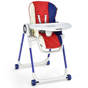 Baby High Chair Foldable Feeding Chair with 4 Lockable Wheels de