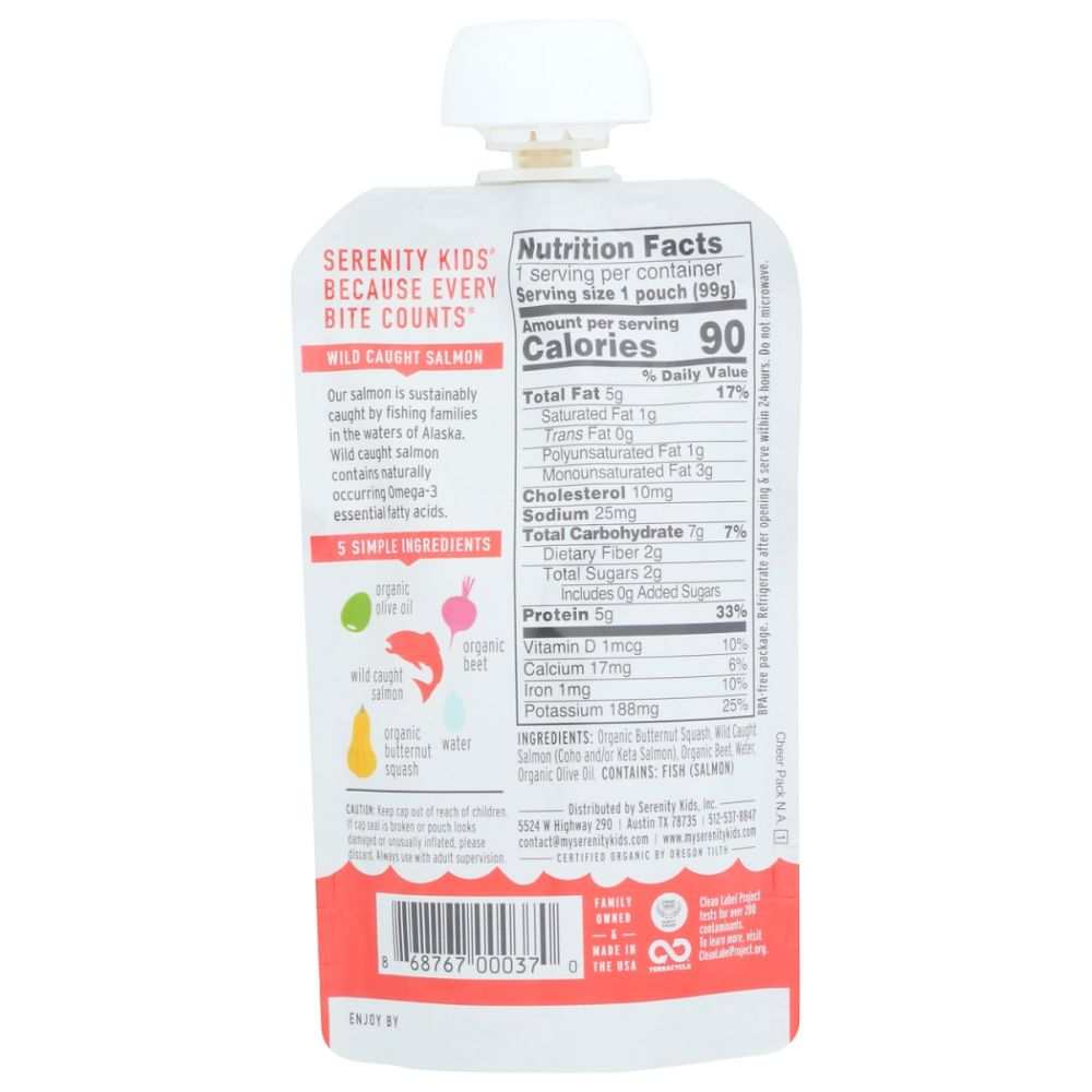 SERENITY KIDS: Wild Caught Salmon Baby Food |  Organic Veggies (3.5oz)