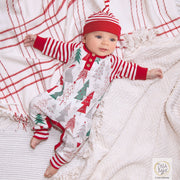 Christmas Tree Baby Romper – Soft Cotton Holiday Outfit