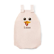 Personalized Turkey Thanksgiving Name Knit Button Strap Romper