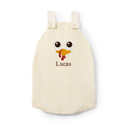 Personalized Turkey Thanksgiving Name Knit Button Strap Romper