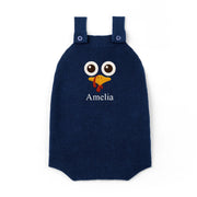 Personalized Turkey Thanksgiving Name Knit Button Strap Romper