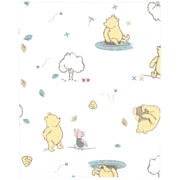 Disney Winnie the Pooh Classic Pooh 100% Cotton Fitted Crib Sheet in Ivory, Butter, Aqua and Orange