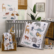 Zoo Animals Multi Character 100% Cotton Photo Op Fitted Crib Sheet