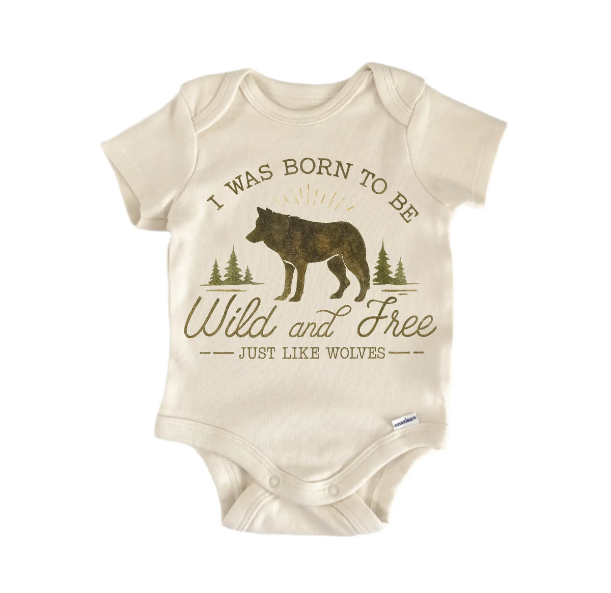 Wild Free Wolf Pack Newborn Baby Bodysuit