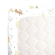 Disney Winnie the Pooh Classic Pooh 100% Cotton Fitted Crib Sheet in Ivory, Butter, Aqua and Orange